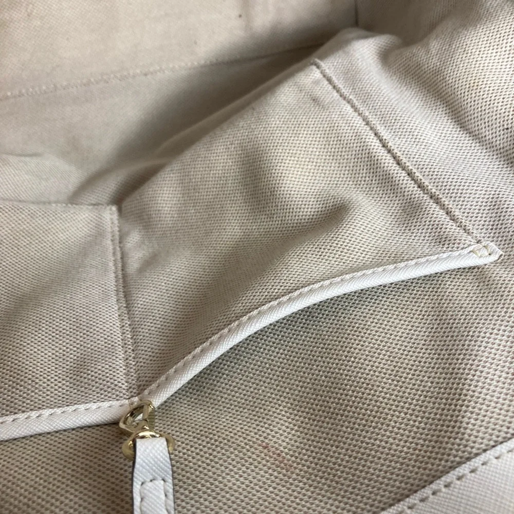 Kate Spade Beige and White Tote SHOULDERBAG Bag
